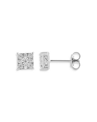 Bloomingdale's Fine Collection Diamond Square Cluster Stud Earrings in 18K White Gold, 0.50 ct. t. w.