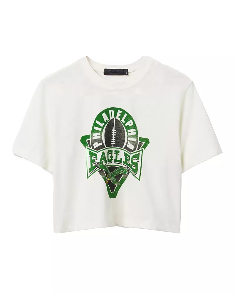 Junk Food Clothing Women's Nfl Philadelphia Eagles Mock Neck Crop Tee
