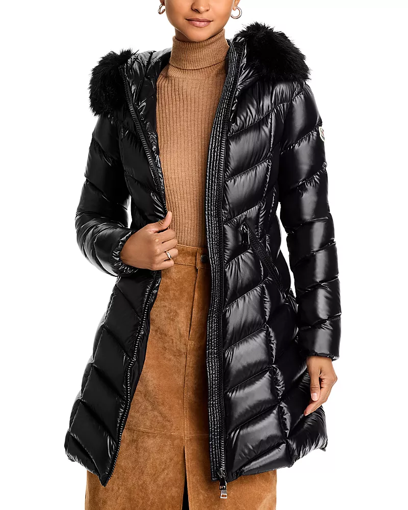 Moncler Fulmarus Faux Fur Trim Down Puffer Coat