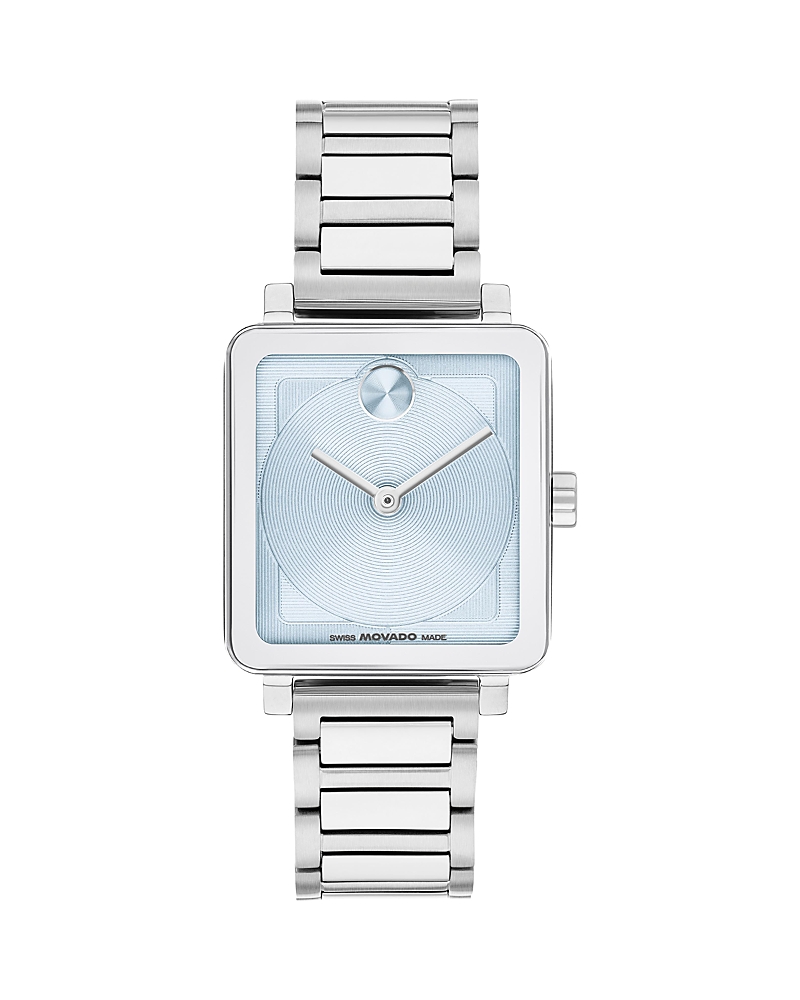 Movado Bold Evolution 2.0 Square Watch, 26mm X 28mm In Blue/silver