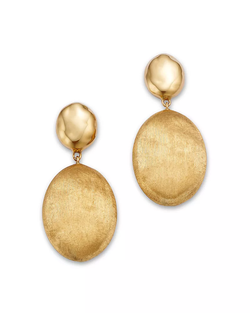 Marco Bicego 18K Yellow Gold Siviglia Polished & Textured Drop Earrings - Exclusive