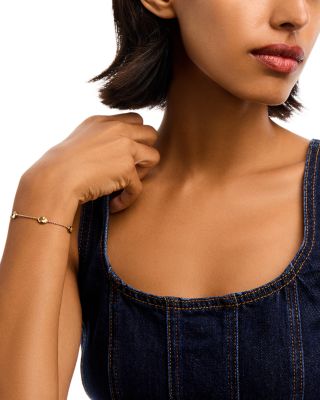 18K Yellow Gold Siviglia Polished &amp; Textured Hammered Station Link Bracelet - Exclusive