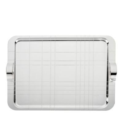 Graphik Silverplated Large Tray with Handles, 17" x 12"