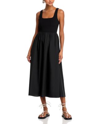 AQUA - Sleeveless Square Neck Midi Dress - Exclusive