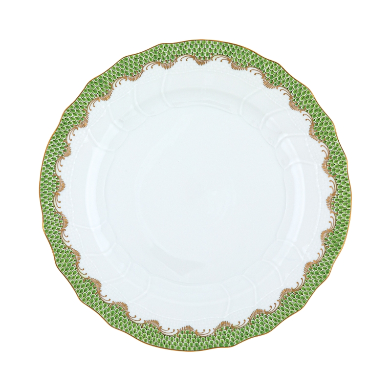 Herend Fish Scale Evergreen Dinner Plate In Evergreen