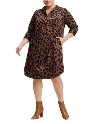 Foxcroft Plus - Sloane Cheetah Print Dress