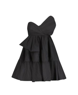 Strapless Faille Twist Bow Mini Dress