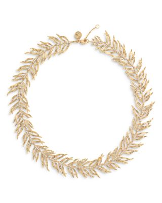 Palm Leaves All Around Necklace, 15"-16"