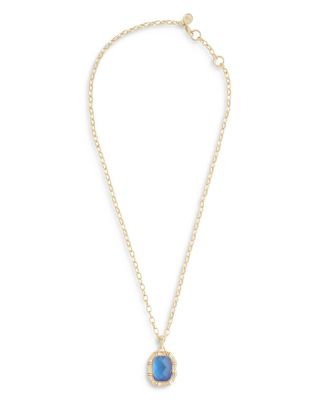 Bamboo Stone Pendant Necklace in 18K Gold Plated, 18"- 20"
