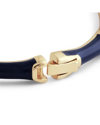 Enamel Bamboo Shaped Hinge Bangle Bracelet