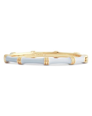 Enamel Bamboo Shaped Hinge Bangle Bracelet