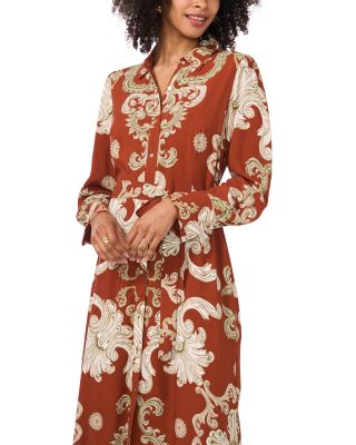 Printed Border Shirt Dress