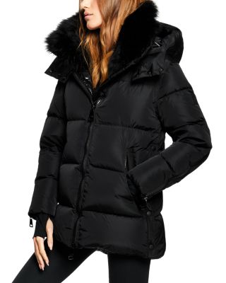 Scarlett Shearling Trim Puffer Coat