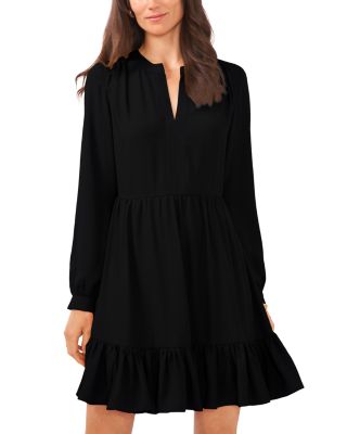 VINCE CAMUTO - V Neck Long Sleeve Mini Dress