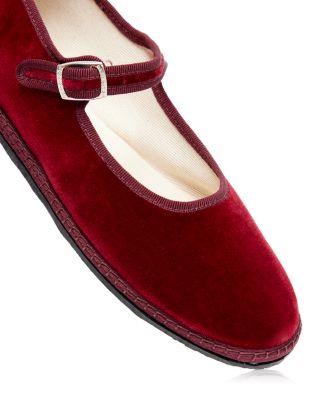 Women's Mary Jane Velvet Ballet Flats