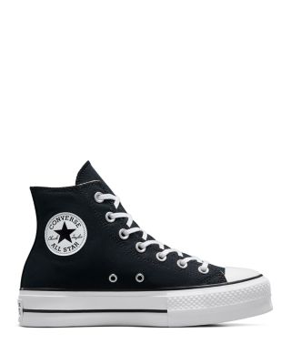 Women's Chuck Taylor All Star Hi Top Black & White Platform Sneakers