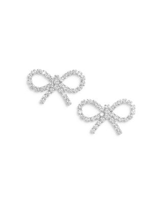 Self-Portrait Mini Bow Crystal Earrings