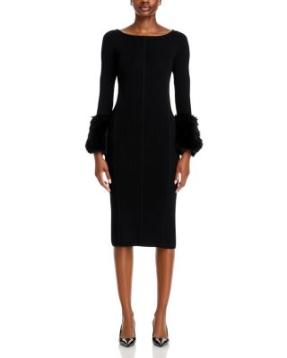 formal dress with fur Chic Off-the-shoulder Burgundy Shining Sequined Long Prom Party Gowns with Fur main image 1