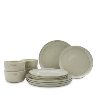 Setting for Four Dinnerware Set, White Truffle, 12 Piece