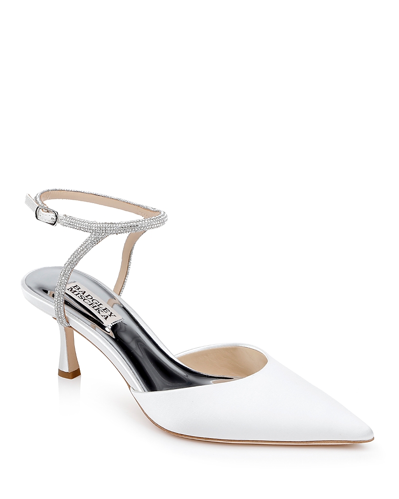 Badgley Mischka Kamilah Pumps In White Satin