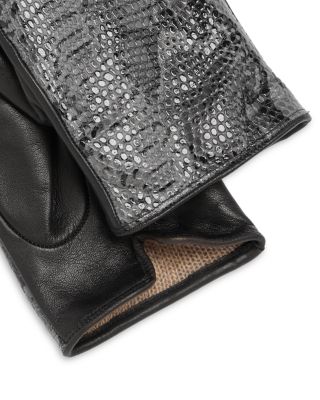 Python Printed Leather Gloves - Exclusive