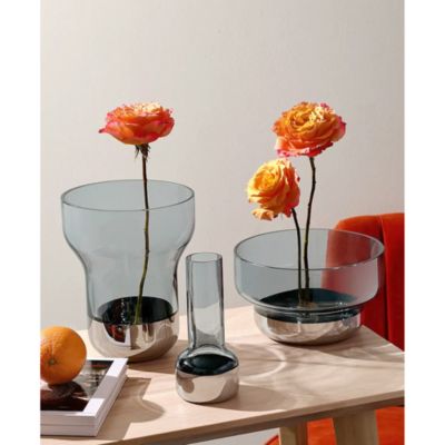 Contour Bud Vase, Steel Blue