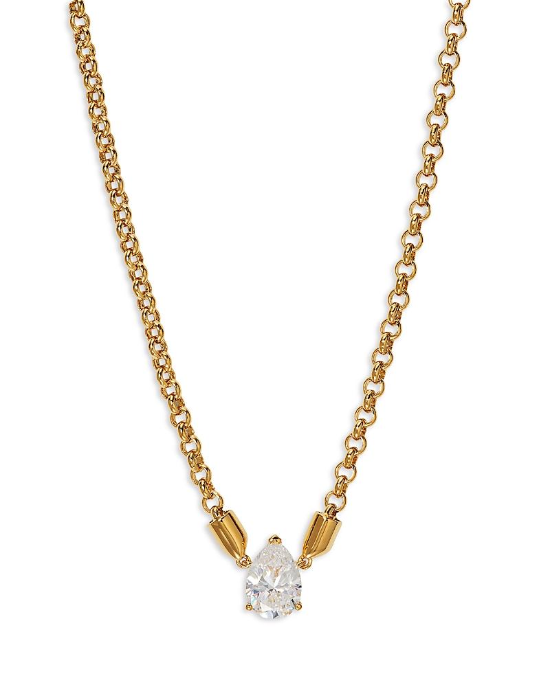 NADRI FARRAH CUBIC ZIRCONIA PEAR SOLITAIRE PENDANT NECKLACE, 16-18