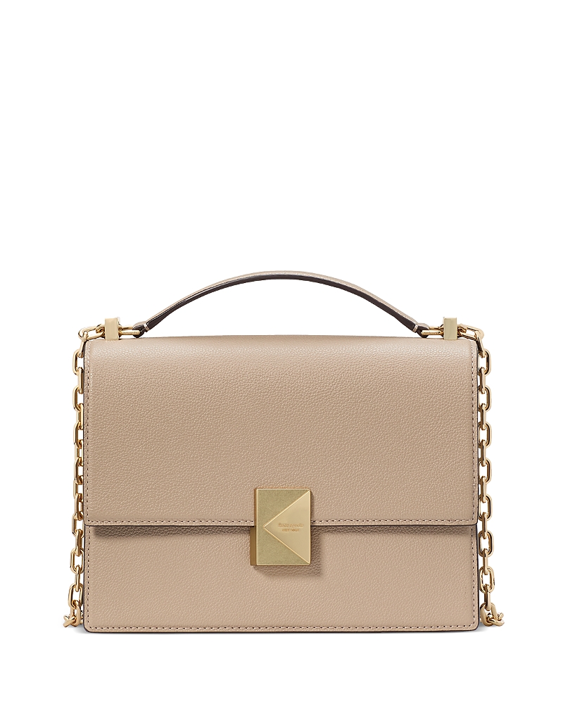Kate Spade New York Deco Pebbled Leather Small Chain Shoulder Bag In Timeless Taupe Multi