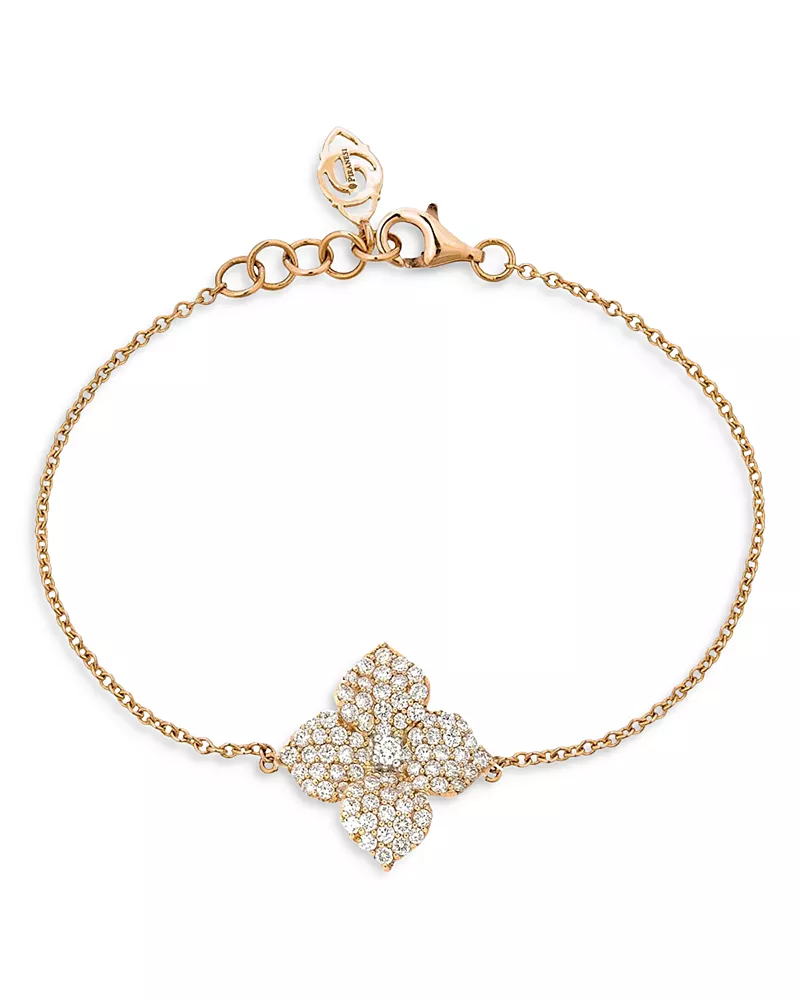 Piranesi 18K Rose Gold Fiore Bracelet with Diamonds, 0.77 tcw