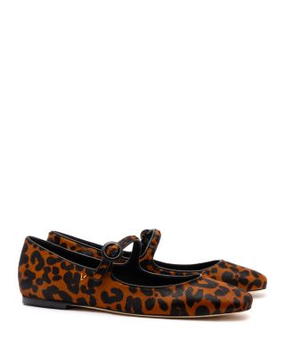 Larroudé - Women's Blair Animal Print Calf Hair Ballet Flats