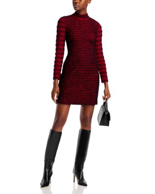 Two Toned Eyelash Knit Sheath Dress