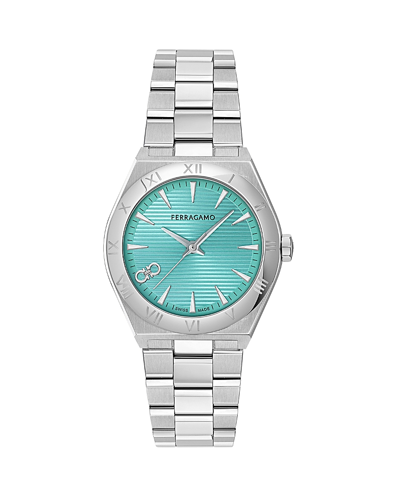 Ferragamo Vega Upper East Bracelet Watch In Silver