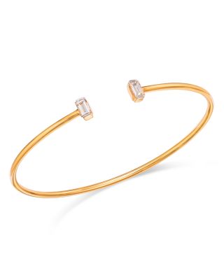Moon & Meadow - 14K Yellow Gold Emerald Cut Lab Grown Diamond Flexible Cuff Bracelet
