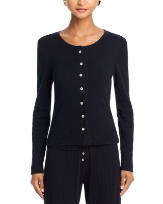 Pointelle Crewneck Cardigan