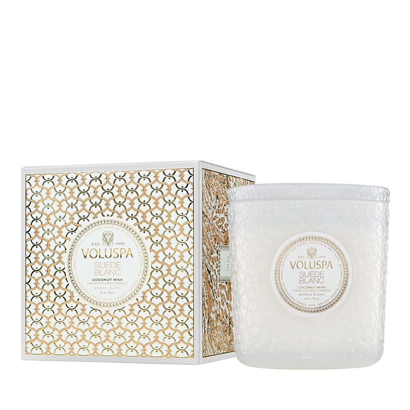 Voluspa Suede Blanc Boxed Luxe Candle 30 Oz.