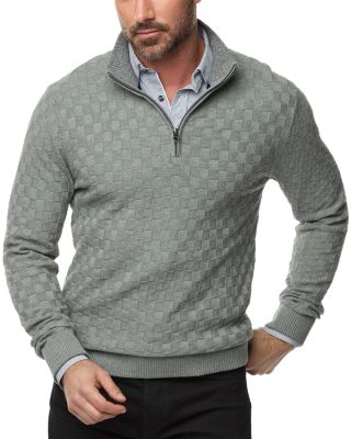 Robert Graham - Gavino Cotton Check Classic Fit Quarter Zip Sweater