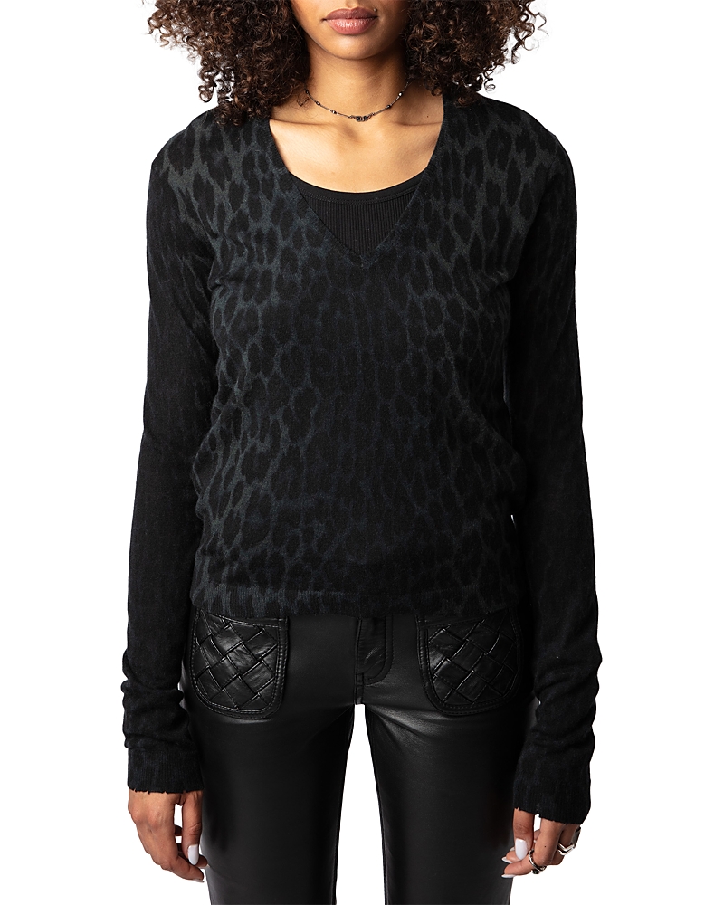 Zadig & Voltaire Rivy Cashmere V Neck Sweater In Peaks