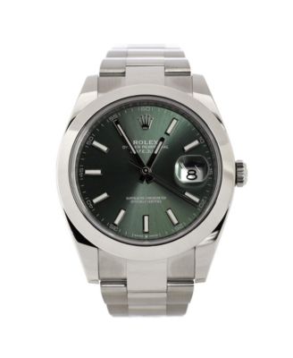 Pre-Owned Rolex - Oyster Perpetual Datejust Mint Green Automatic Watch in Stainless Steel 41mm