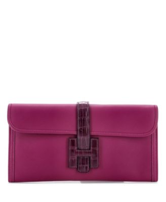 Pre-Owned HERMÈS - 29 Jige Elan Touch Clutch Swift with Alligator