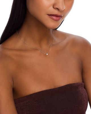 14K Yellow Gold Lab Grown Diamond Heart Pendant Necklace, 16-20"
