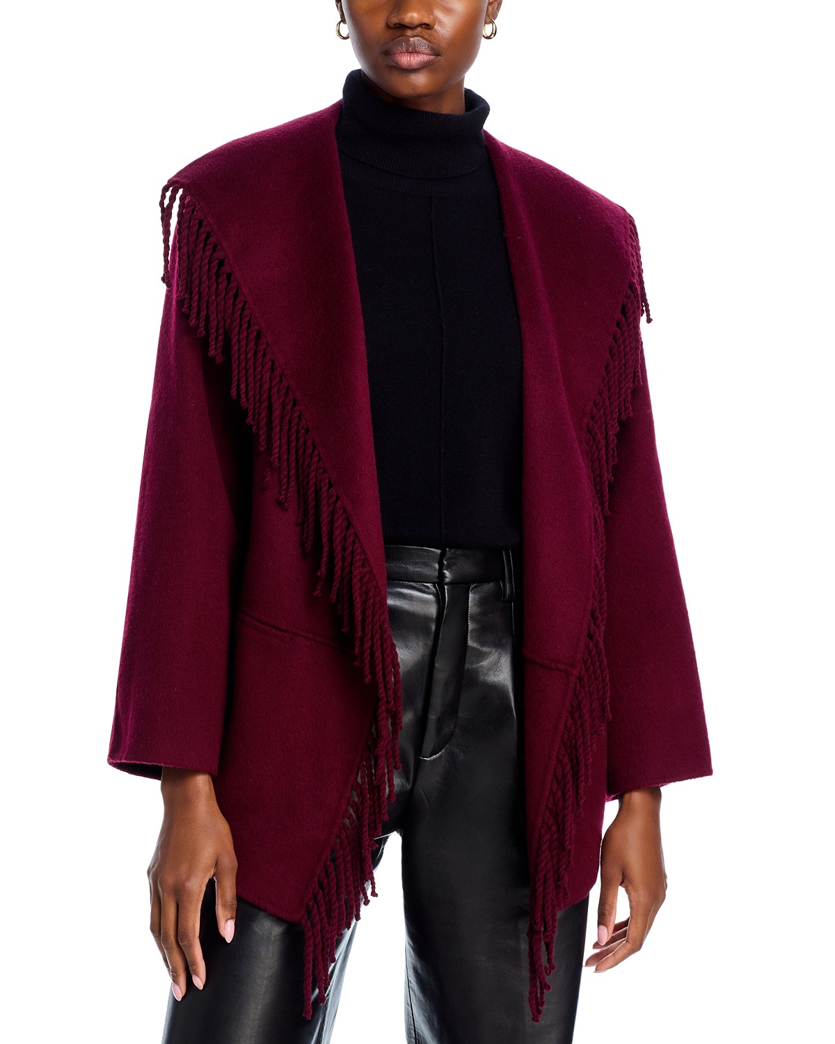 Simkhai Rowen Fringe Jacket in Oxblood