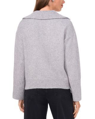 V Neck Spread Collar Sweater