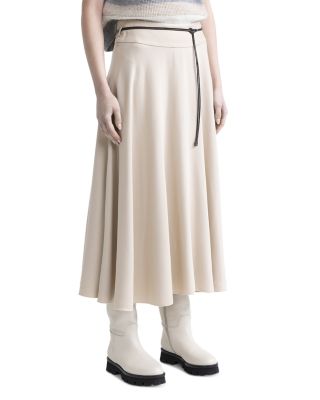 Peserico - Belted Flared Midi Skirt