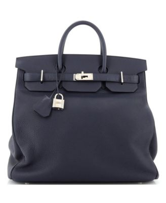 Pre-Owned HERMÈS - HAC 40 Handbag Blue Togo with Palladium Hardware