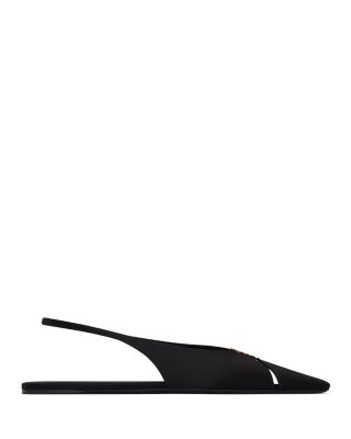 Babylone Slingback Flats in Satin Crepe