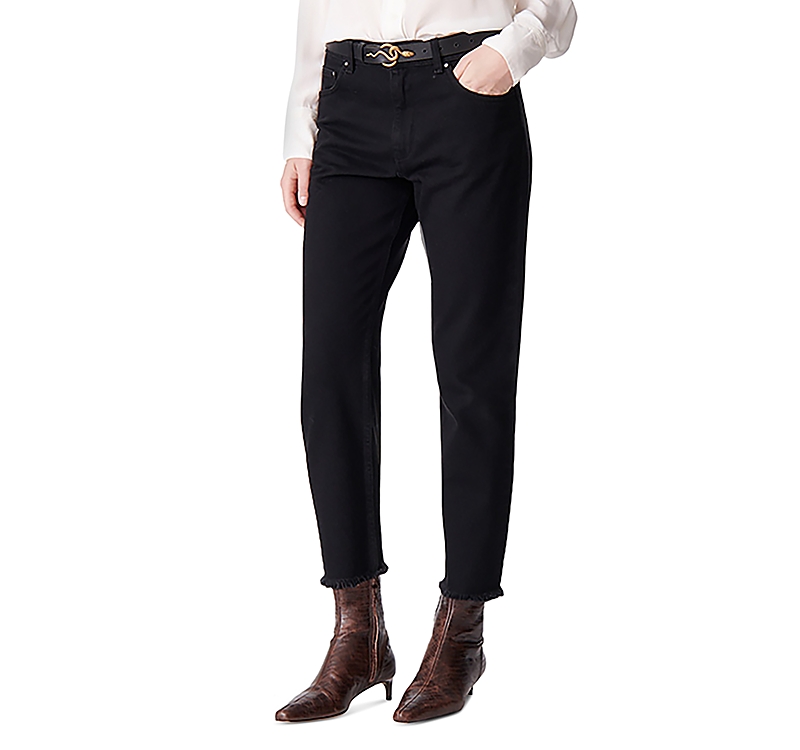 Vanessa Bruno Biarritz High Rise Straight Ankle Jeans in Noir