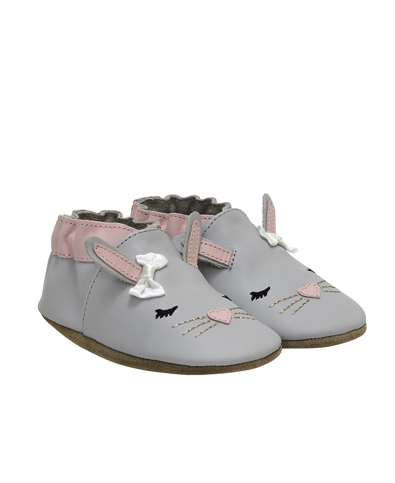 Robeez Girls' Heart Bunny Soft Soles Shoes - Baby
