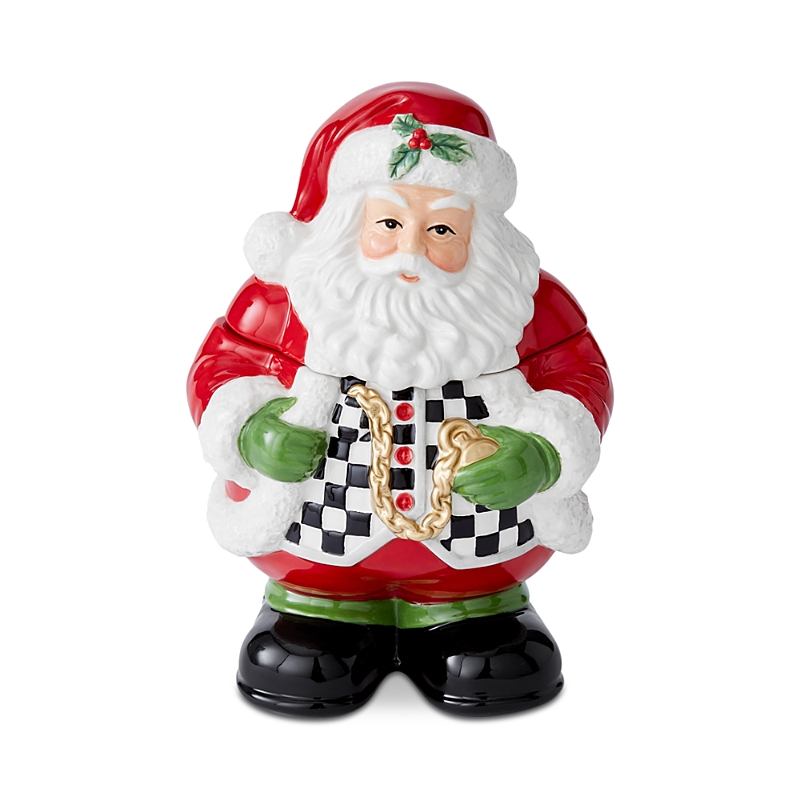 Spode Santa Christmas Candy Jar In Green