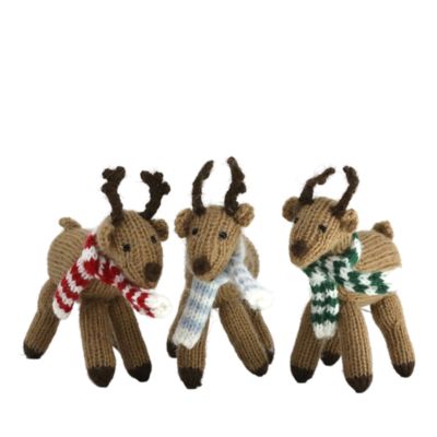 Melange Reindeer Ornaments, Set of 3