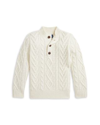 Ralph Lauren - Boys' Cable Wool & Cashmere Mock Neck Sweater - Little Kid